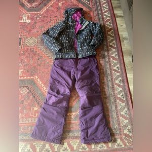 Girls Roxy Jacket Medium & Lands End Kids Snow Pants 12+